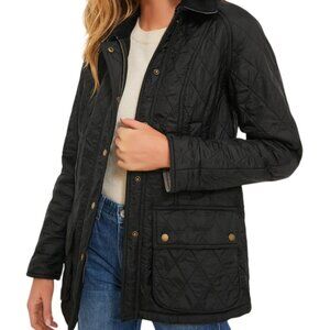 Barbour Beadnell Black Polarquilt Jacket - Size 6 - NWT